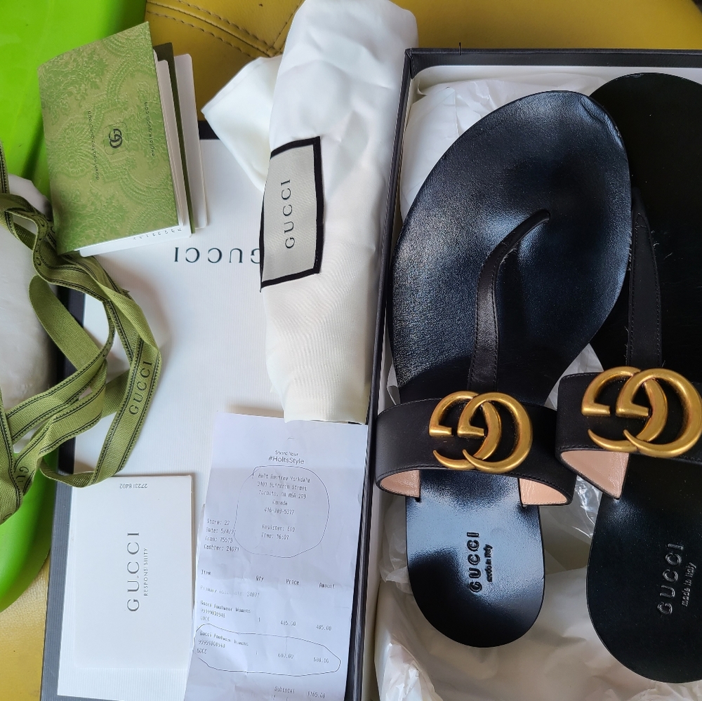 Authentic Gucci GG thong women 38.5